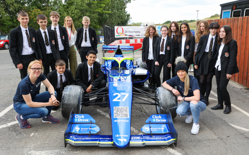 All-Women Professional Race Team Gives Schoolchildren A Taste Of The Track