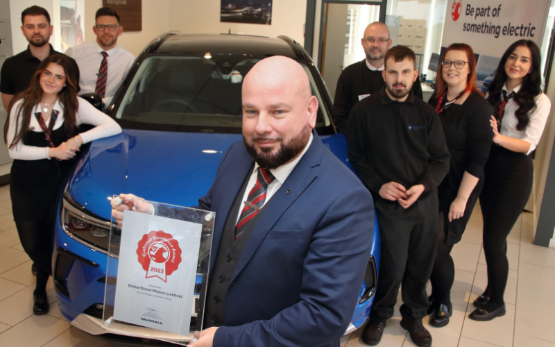 Bristol Street Motors Lichfield Vauxhall Wins 10th 'Customer Excellence Award'