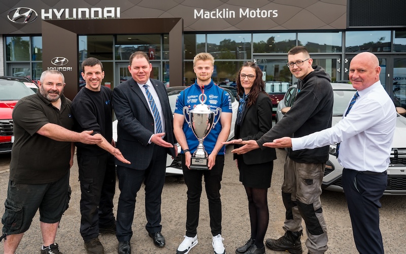 Ronan Pearson Celebrates BTCC Success With Dunfermline Hyundai Colleagues