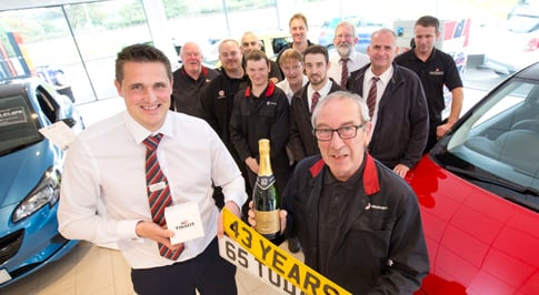 Bristol Street Motors Macclesfield Vauxhall honours retiree