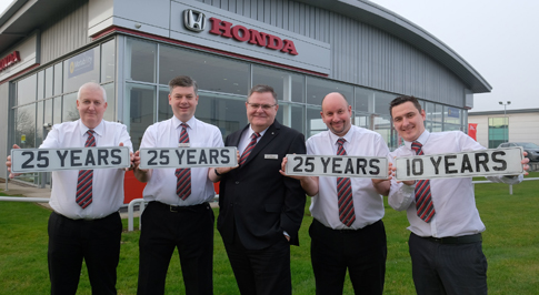 170 years of long service recognised by Vertu Honda Stockton