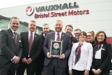 Bristol Street Motors Newcastle Vauxhall wins service award