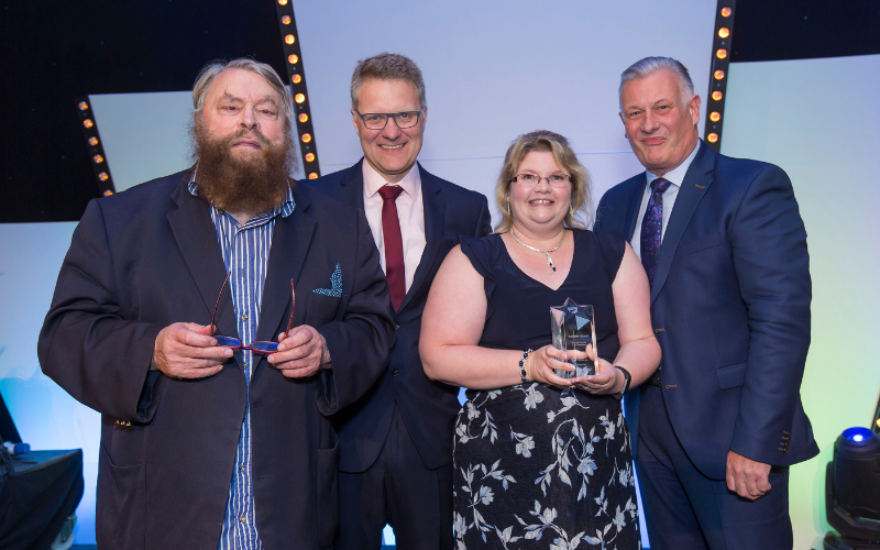 Actor Brian Blessed Presents Derby Service Advisor With National Award