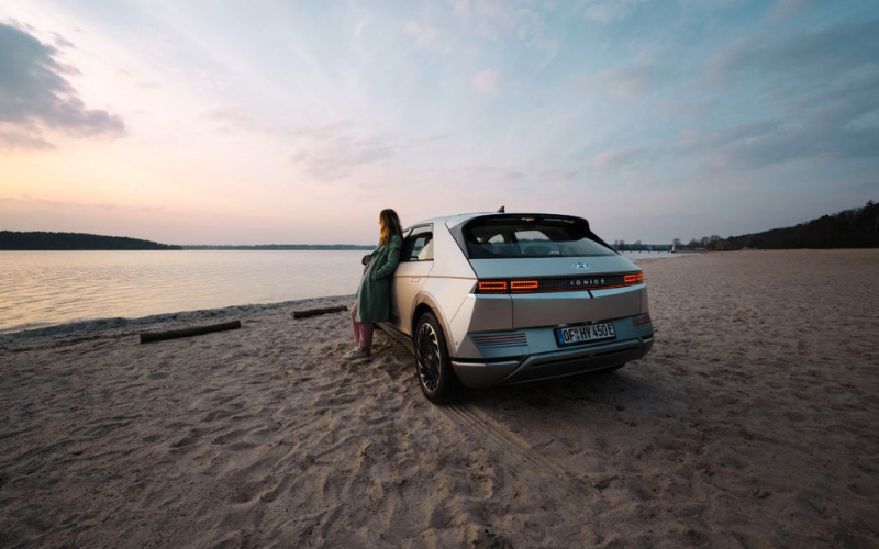 IONIQ 5 on beach