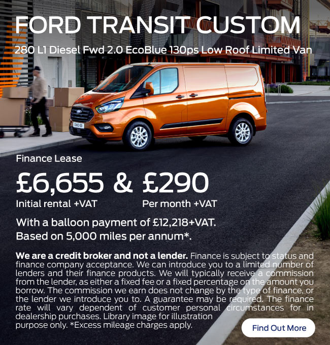 Ford Transit Custom 280L1 Diesel Fwd 2.0 EcoBlue 130ps Low Roof Limited Van 121023