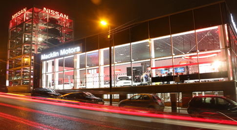 Nissan Glasgow Central's glass tower in action