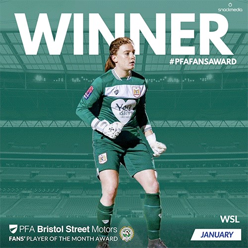Bristol City's Baggaley wins PFA Bristol Street Motors Player of the Month Award