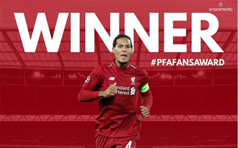 Liverpool's Van Dijk Wins Pfa Bristol Street Motors Fans' Player Of The Month