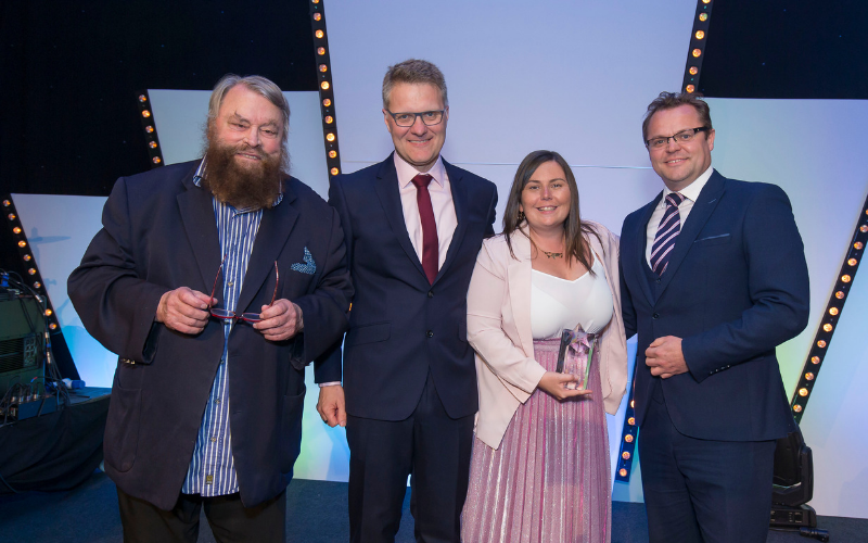 Brian Blessed Presents Award To Carlisle Sales Executive