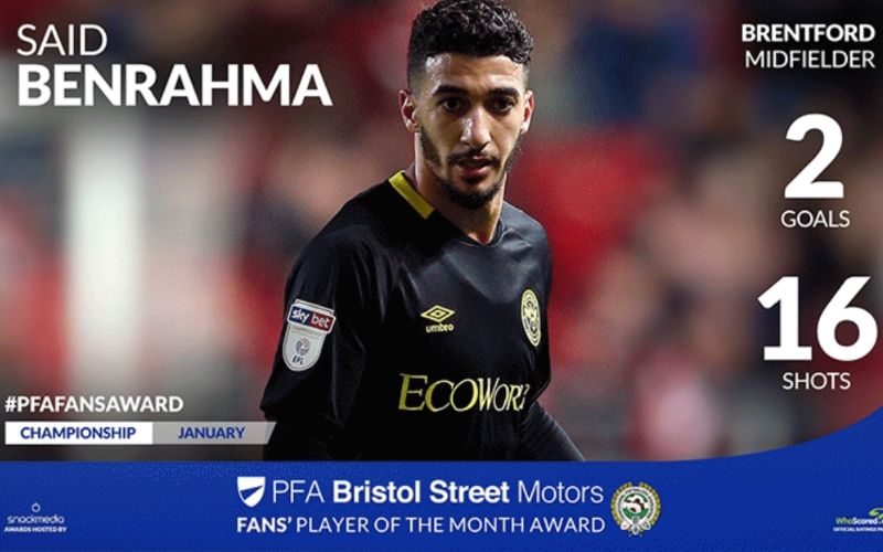 Said Benrahma Wins PFA Bristol Street Motors Fans' Player Of The Month Award
