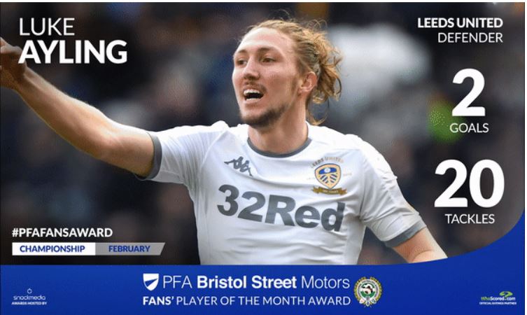 Leeds United's Luke Ayling Wins PFA Bristol Street Motors Fans' Player Award