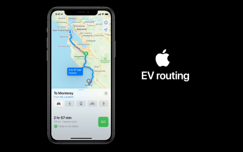 Apple Adds Electric Vehicle Charge Routing To Maps