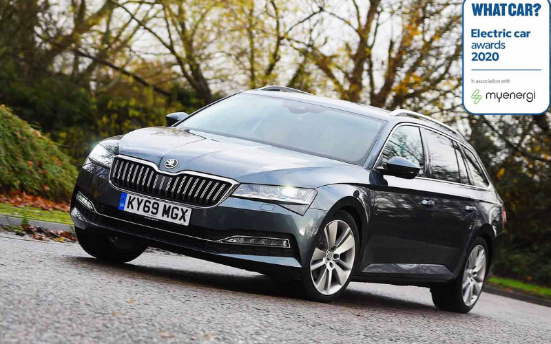 Skoda Superb Estate iV wins best Hybrid Estate Car In The What Car? EV Awards 