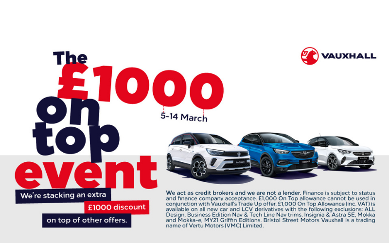 Vauxhall's £1000 On Top Event Is Now On