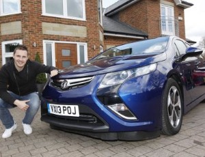 Phil Jagielka now the proud owner of a Vauxhall Ampera